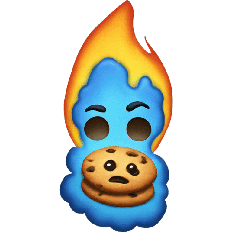 Burning cookie emoji