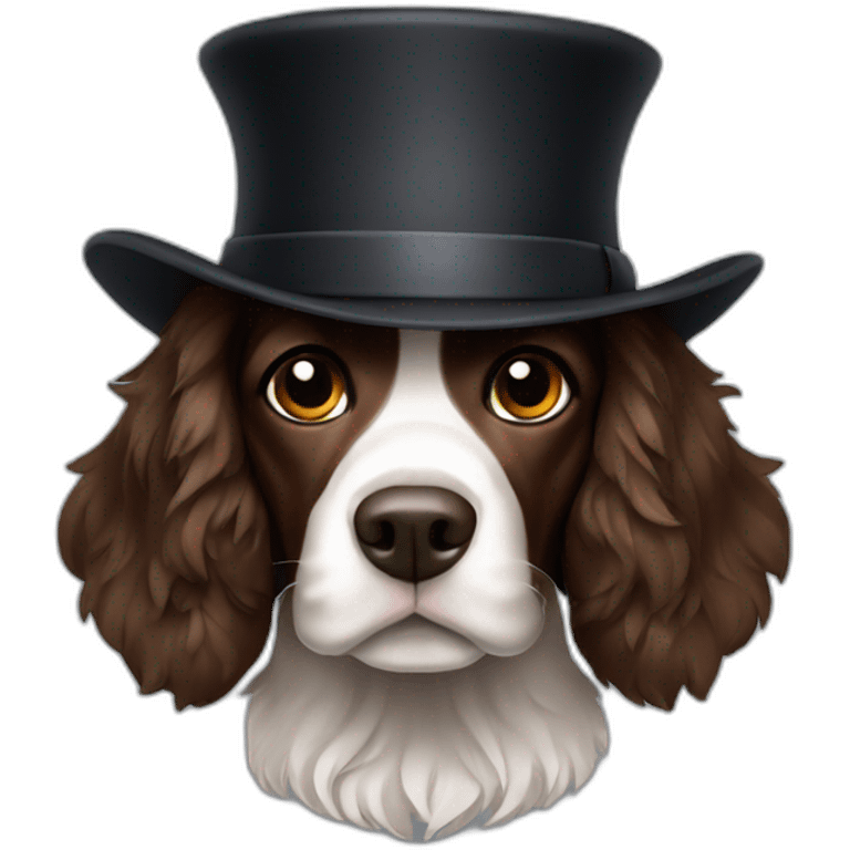 Spaniel with dark hat emoji