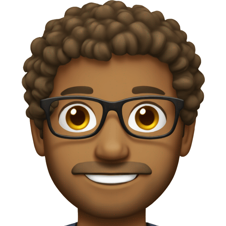 young father with glasses, brown curly hair, olive skin, native beard emoji