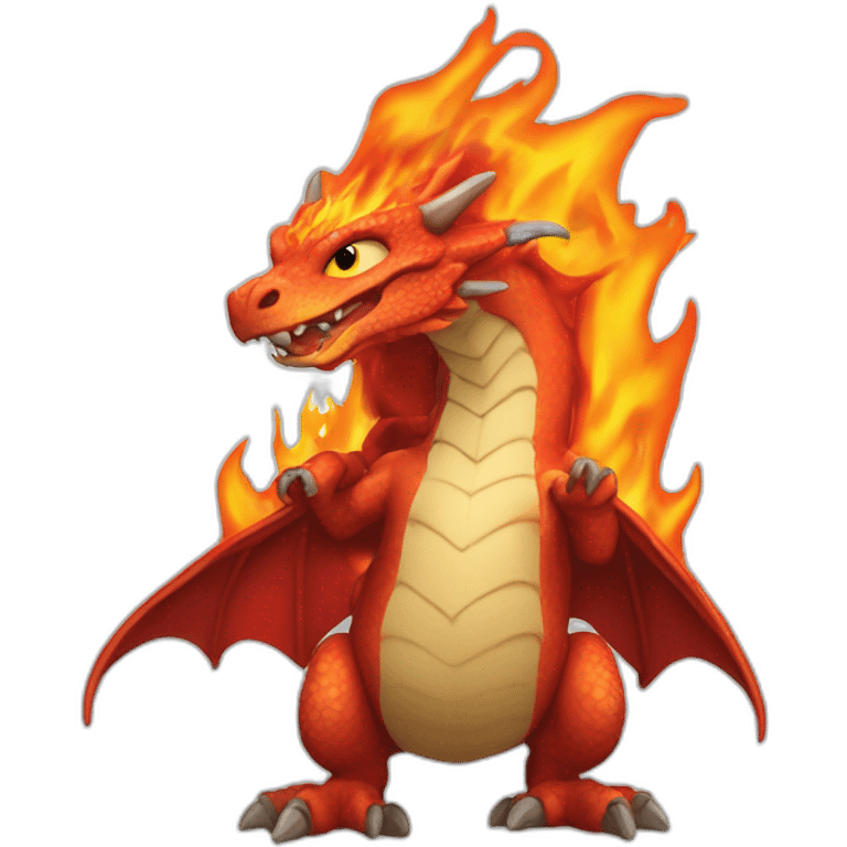 Dracaufeu qui crache du feu emoji