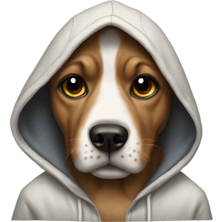 Dog wearing a hoodie emoji