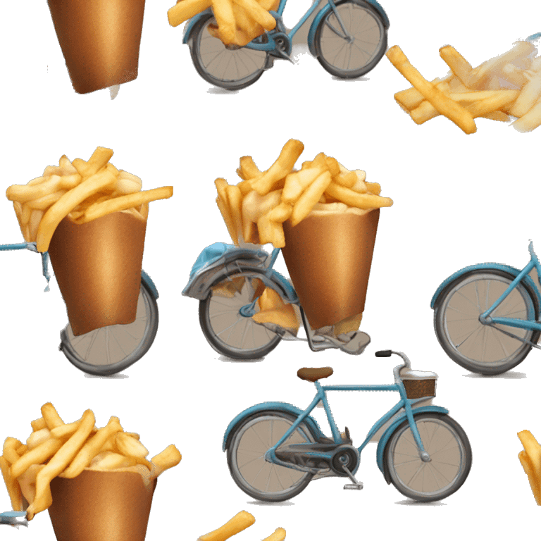 Poutine sur un vélo  emoji