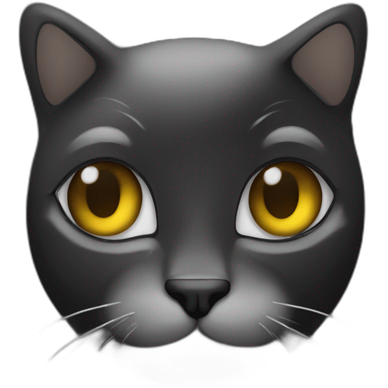 Chat noire et blanc avec 3 noires sur le nez emoji