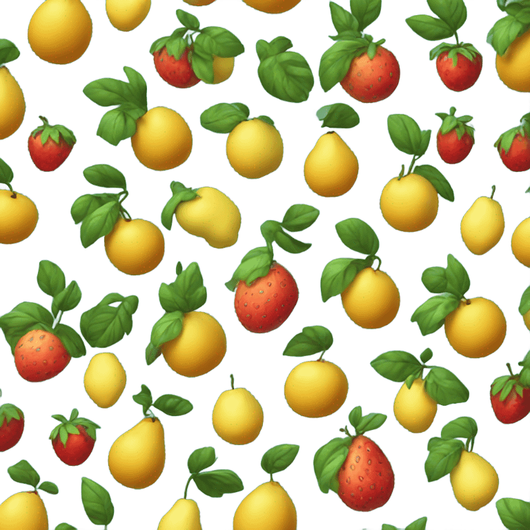 Fruits hanging on bushes  emoji