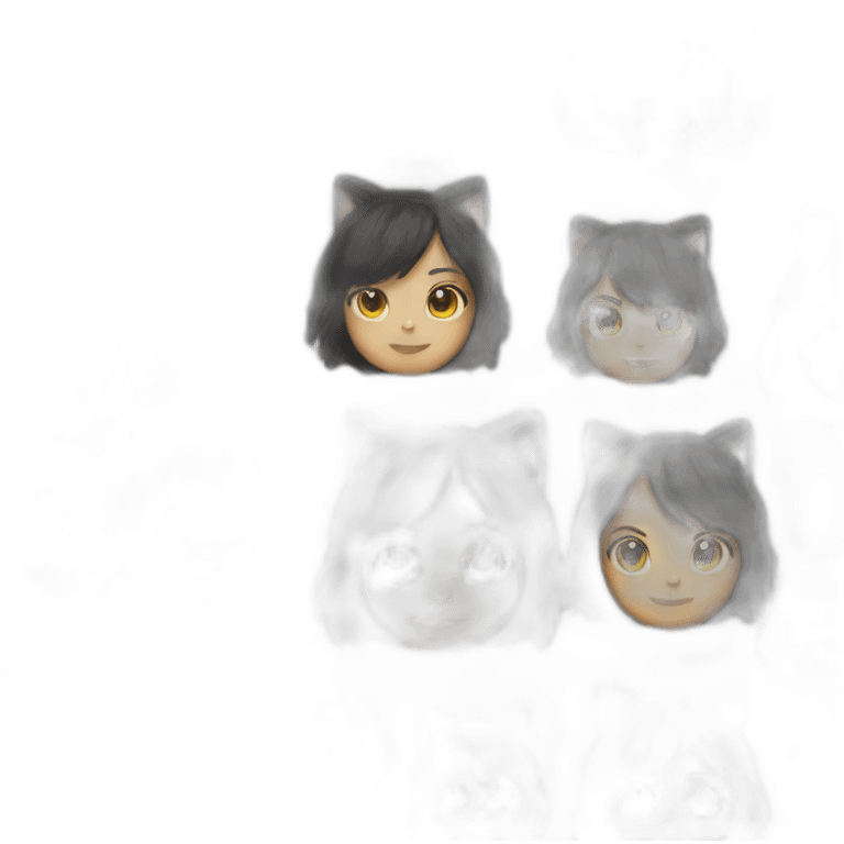 cat like dark hair woman emoji