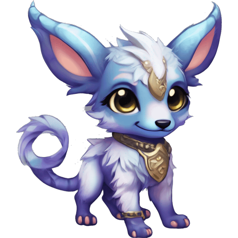 Cool cute Kawaii edgy fantasy shiny chibi animal creature fursona Fionbri vernid by griffsnuff & LiLaiRa & Falvie full bodyal emoji