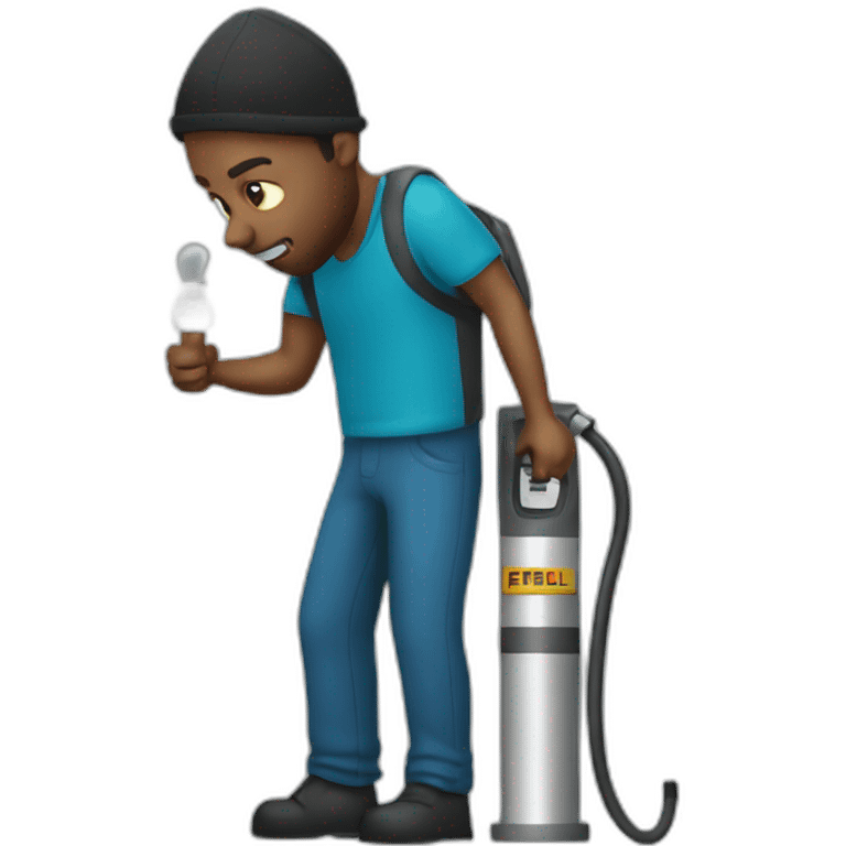 man is stealing fuel from petrol station  emoji