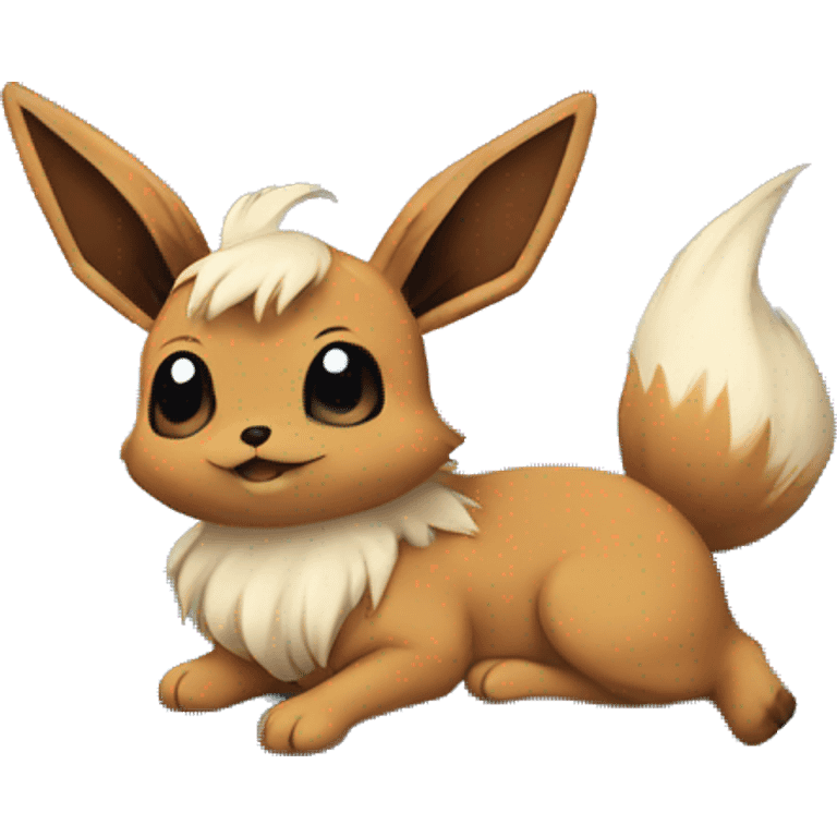 Eevee sitting on top the planet Earth  emoji