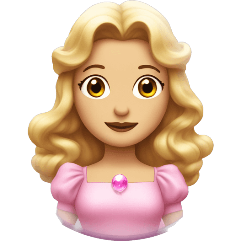 Glinda the good witch wearing pink in a bubble emoji