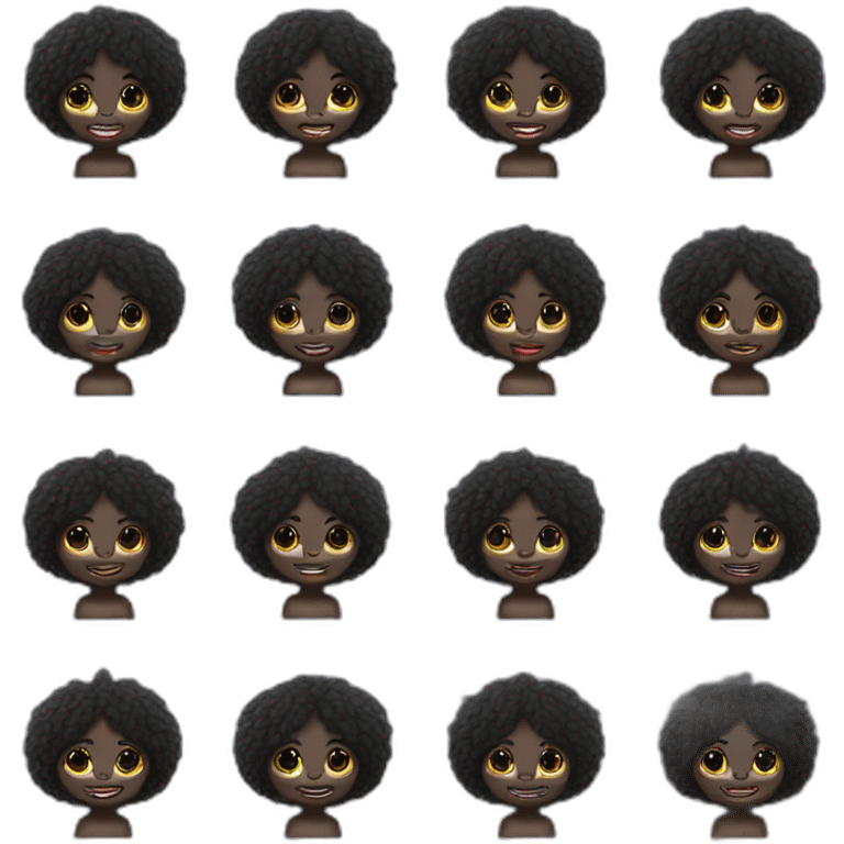 Cute naturist gollywog female emoji