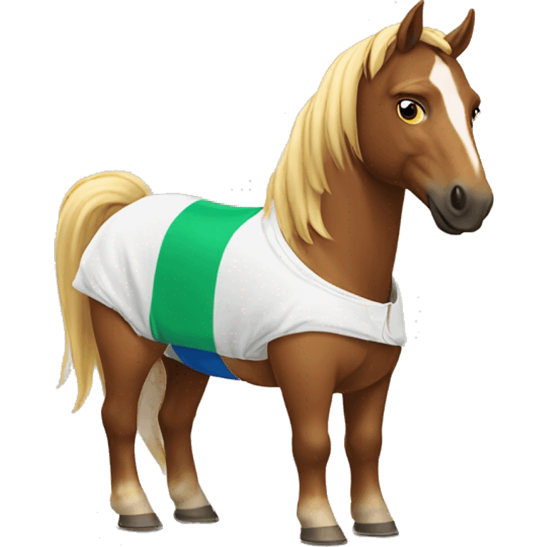 horse sunbathing in italian shorts emoji