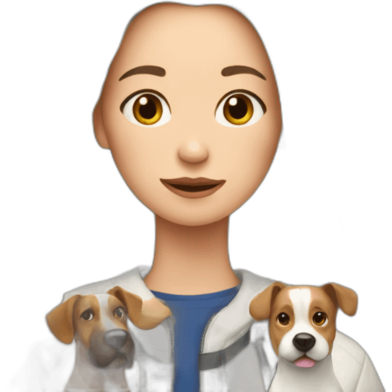 finnish woman wih dogs emoji