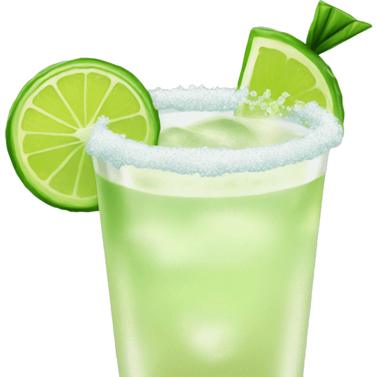 Margarita with a lime and salted rim emoji