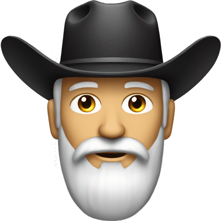 black cowboy hat on a white man with long grey beard emoji