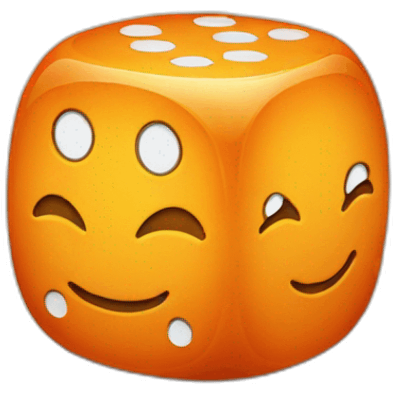 orange dice with a smile emoji