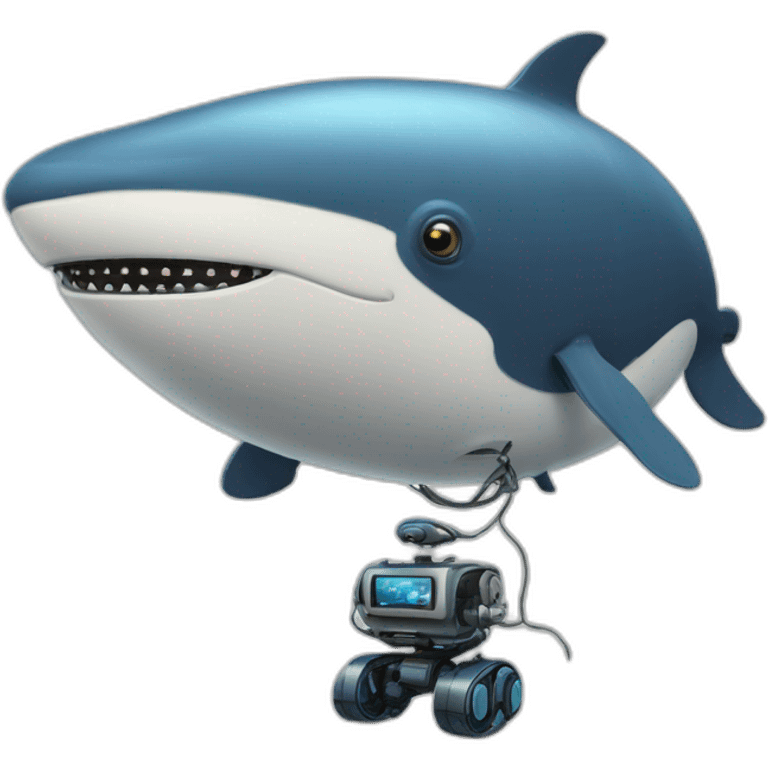 Baleine et robot emoji