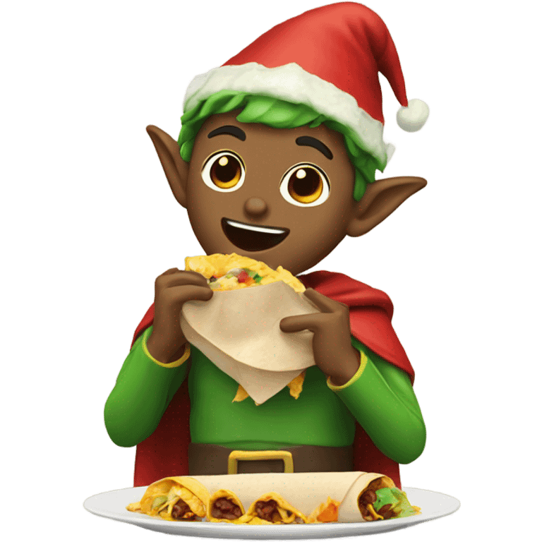 Elf eating a burrito  emoji