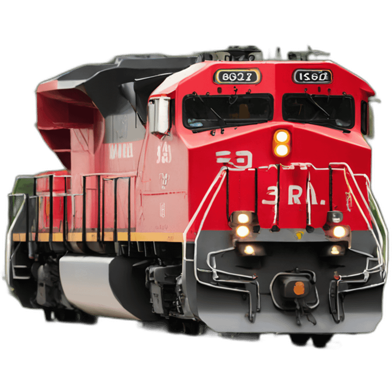 Red CP RAIL freight locomotive head on view emoji