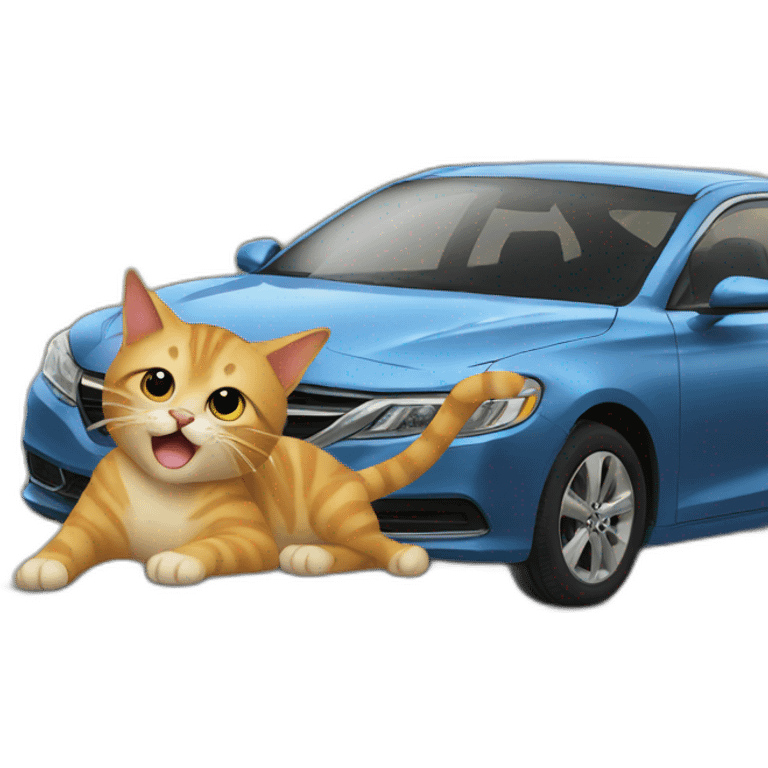 cat crashed a car emoji