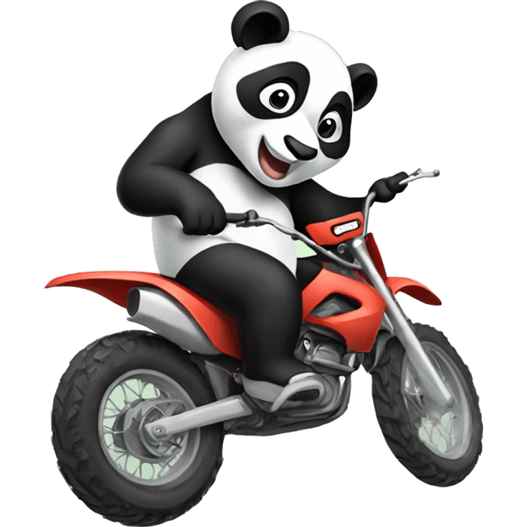 panda riding a dirt bike  emoji