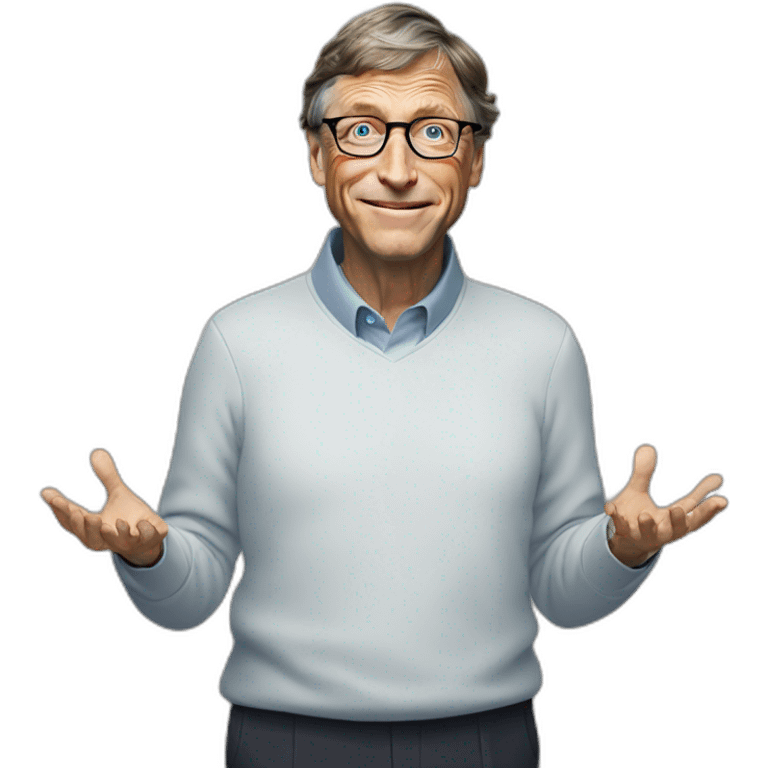 bill gates standing with open hands emoji