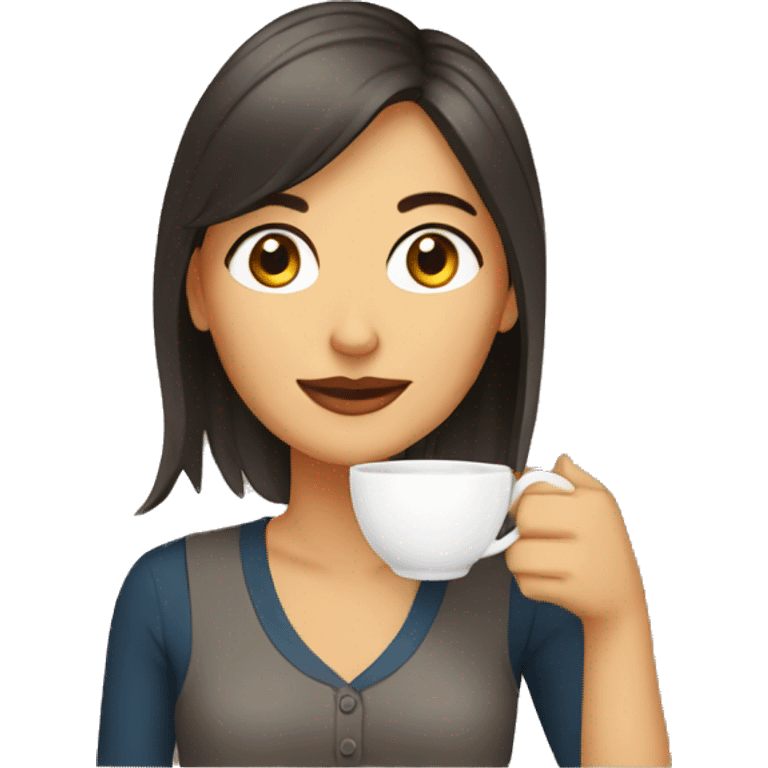 Mujer tomando café  emoji