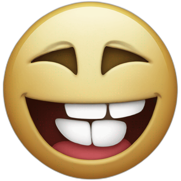 laughing smiley with frightning gaze emoji