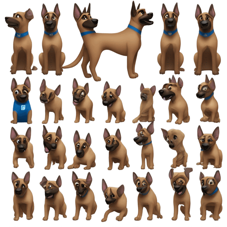 1 brown Malinois dog as the flying superhero “Fantastic Four.” emoji