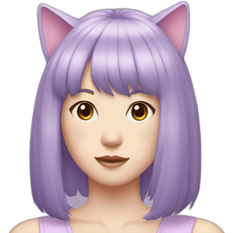 light-purple-blunt-bangs-mullet-hair-cat-ear-japanese-girl emoji