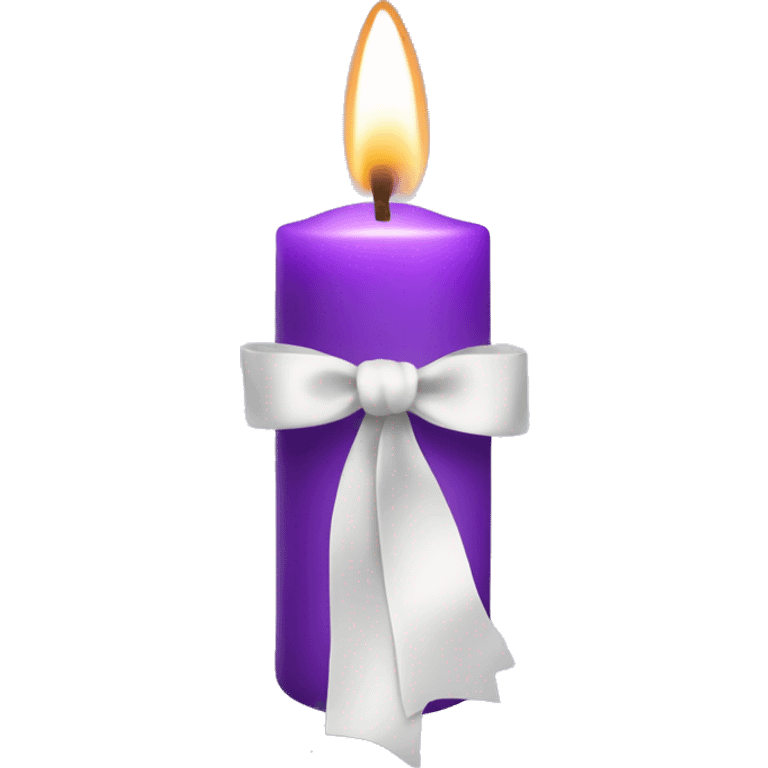 Purple candle with white ribbon emoji