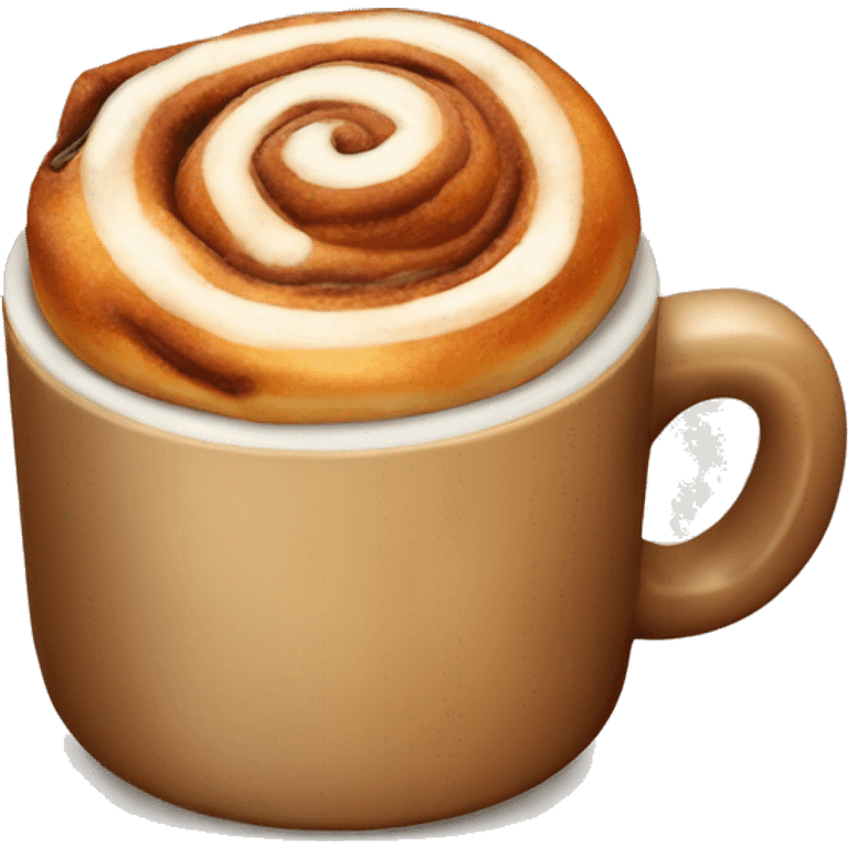 cinnamon bun and coffee emoji