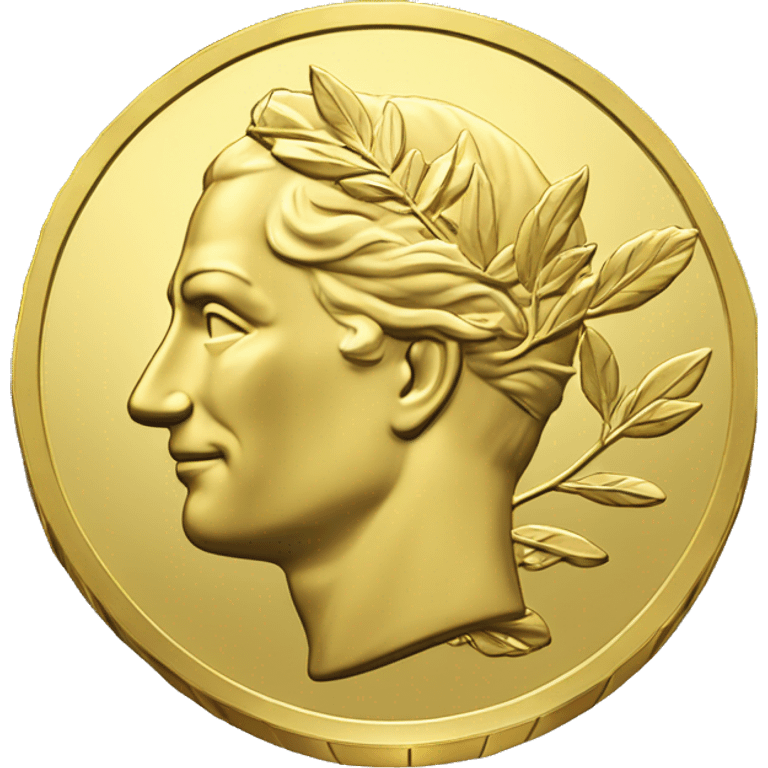 gold coin with large "50" label in center and laurel emoji