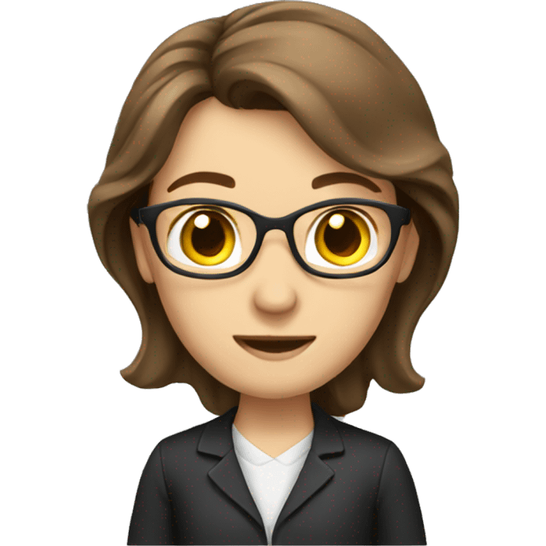 Teacher with brown hair emoji