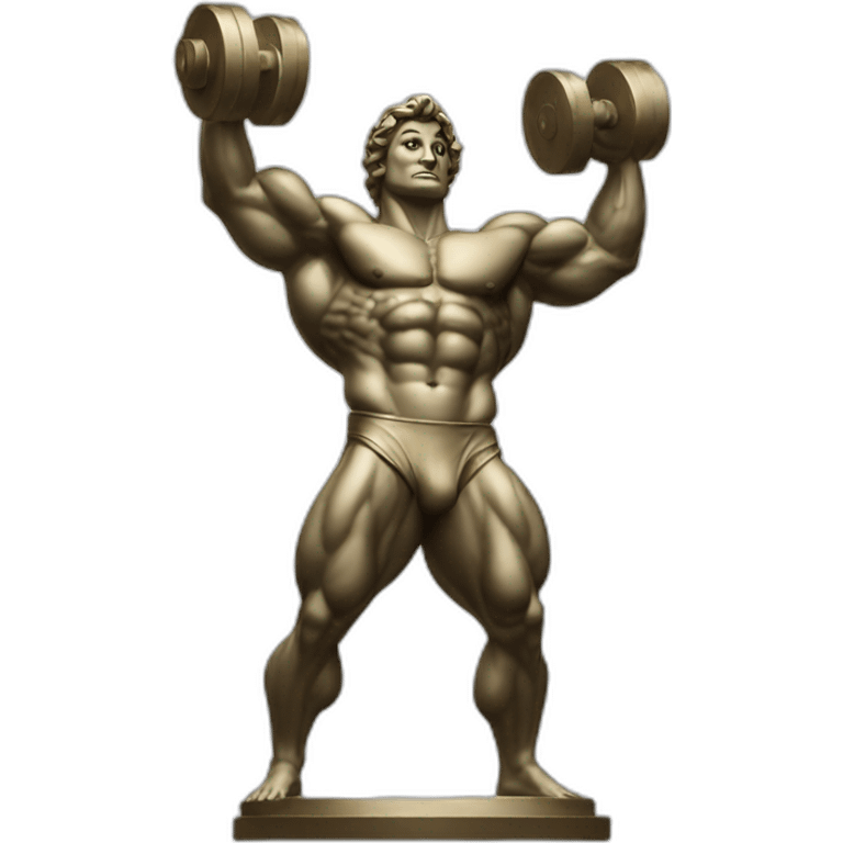 italian statue doing bodybuilding emoji