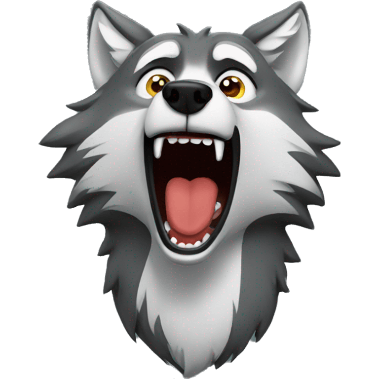 wolf singing emoji