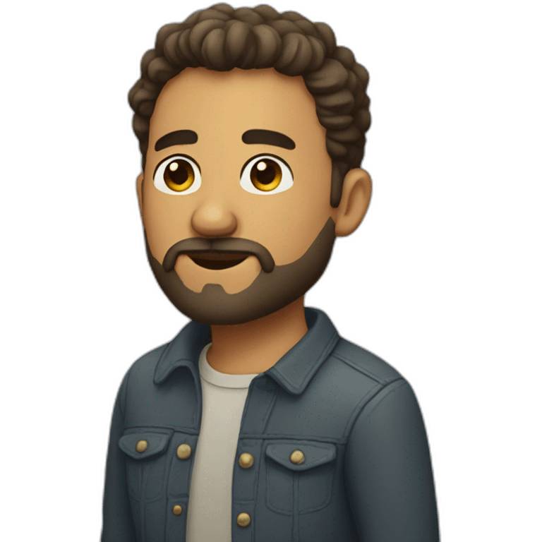 man with short beard under nose emoji