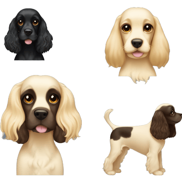 black cocker spaniel with a brunette kinda blonde girl  emoji