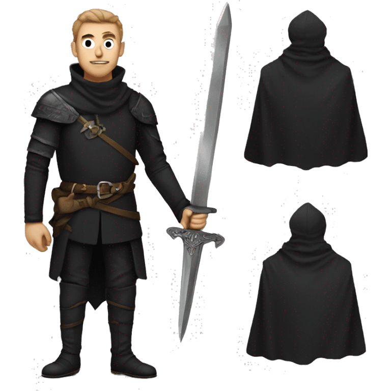 guy with black medieval clothes and daggers rose emoji