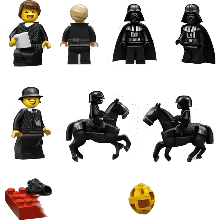 Lego horse racing Darth Vader emoji