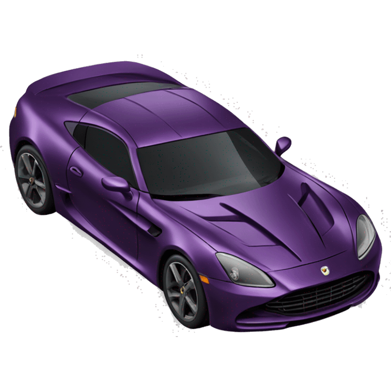 Realistic metallic dark plum purple sports car with black details emoji