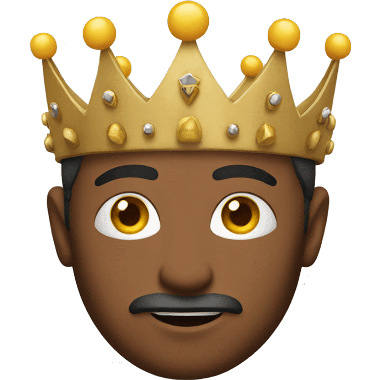 man wearing a crown with nails  emoji