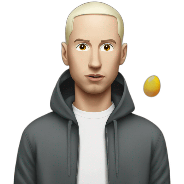 Eminem with a egg face emoji