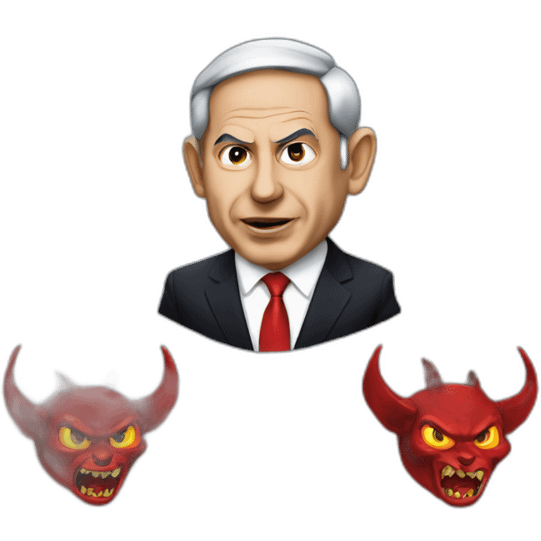 Netanyahu as a devil emoji