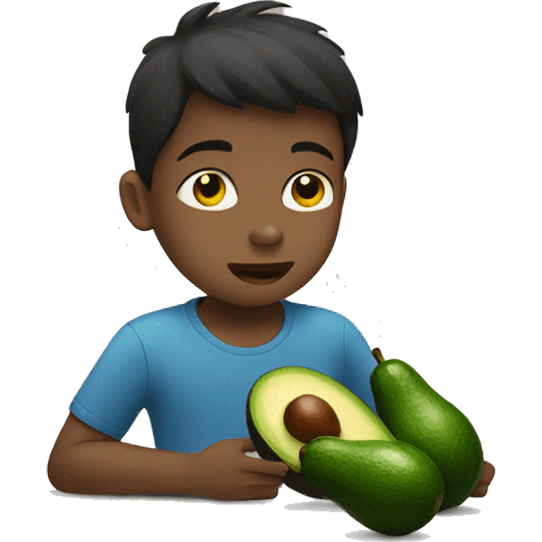 boy eating avocado  emoji