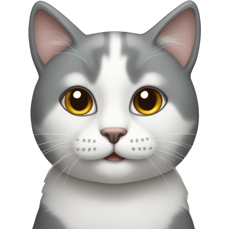 Grey and white cat emoji