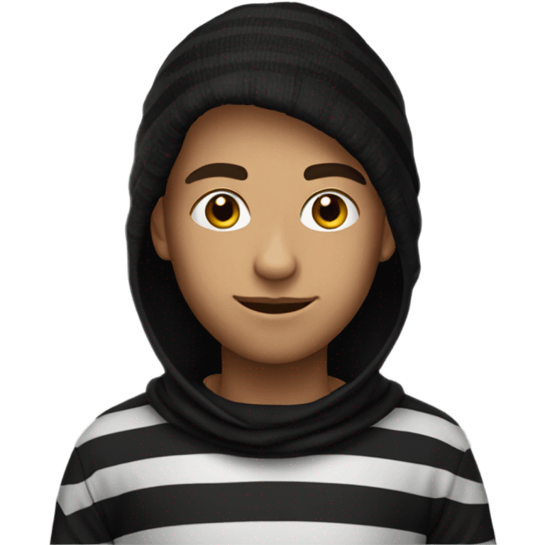 theif wearing balck striped jumper  emoji