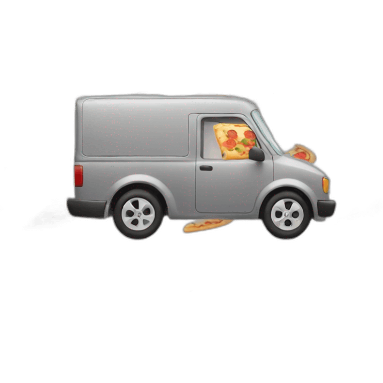 Pizza delivery in grey car emoji