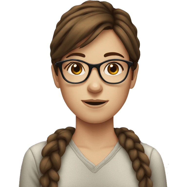 Girl with brown hair freckles and glasses emoji