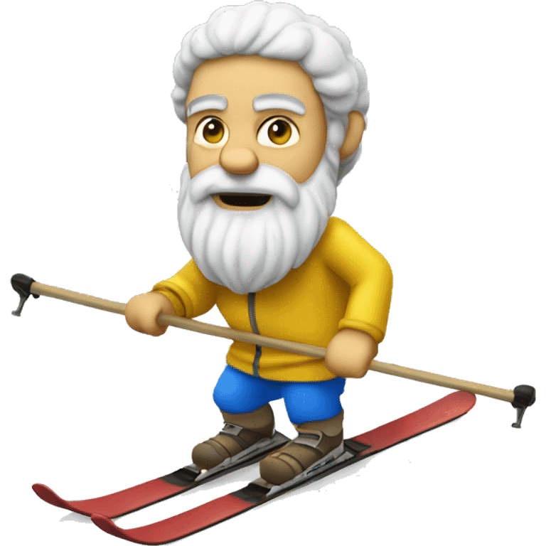 Socrates skiing  in the summer emoji