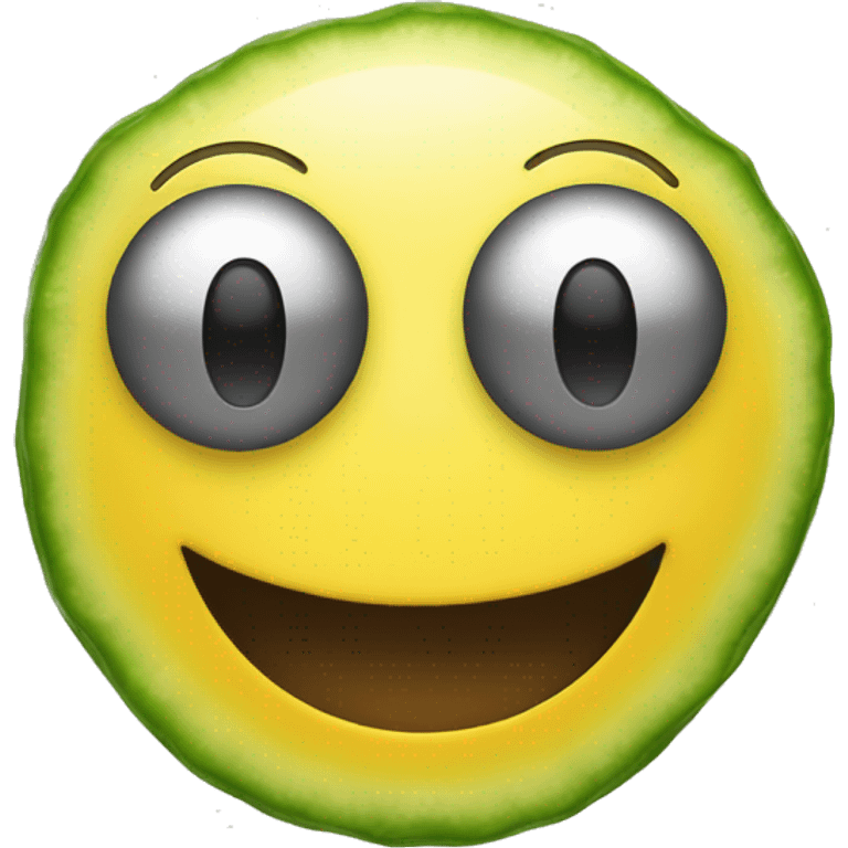 A relaxing yellow smiling face emoji with cucumbers over its eyes emoji